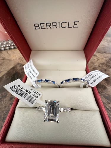 Customer photo review of Art Deco Solitaire 2.1ct CZ Ring Set in Sterling Silver