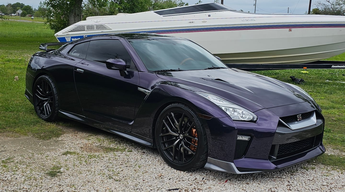 Customer photo review of Glossy Metallic Midnight Purple Vinyl Wrap