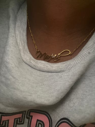 Customer photo review of Personalized Script Necklace