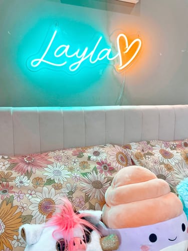 Customer photo review of Custom Neon Signs for Kids Rooms