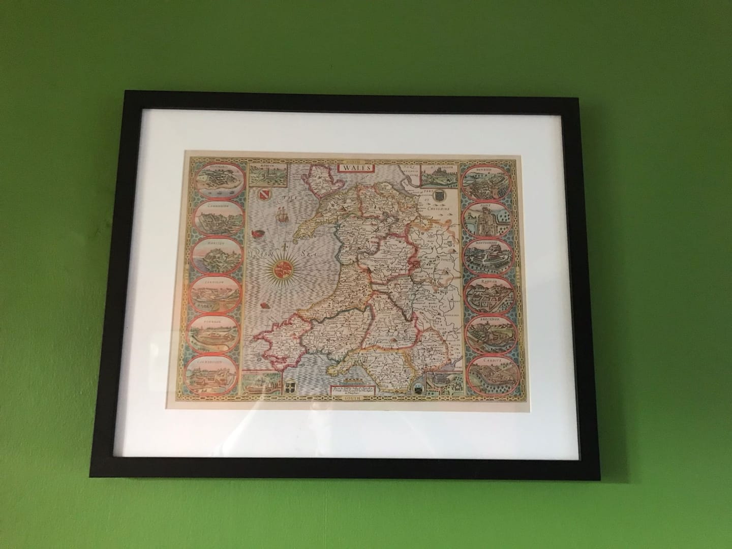 Customer photo review of Old Colour Map of Wales, Cymru by John Speed, 1610