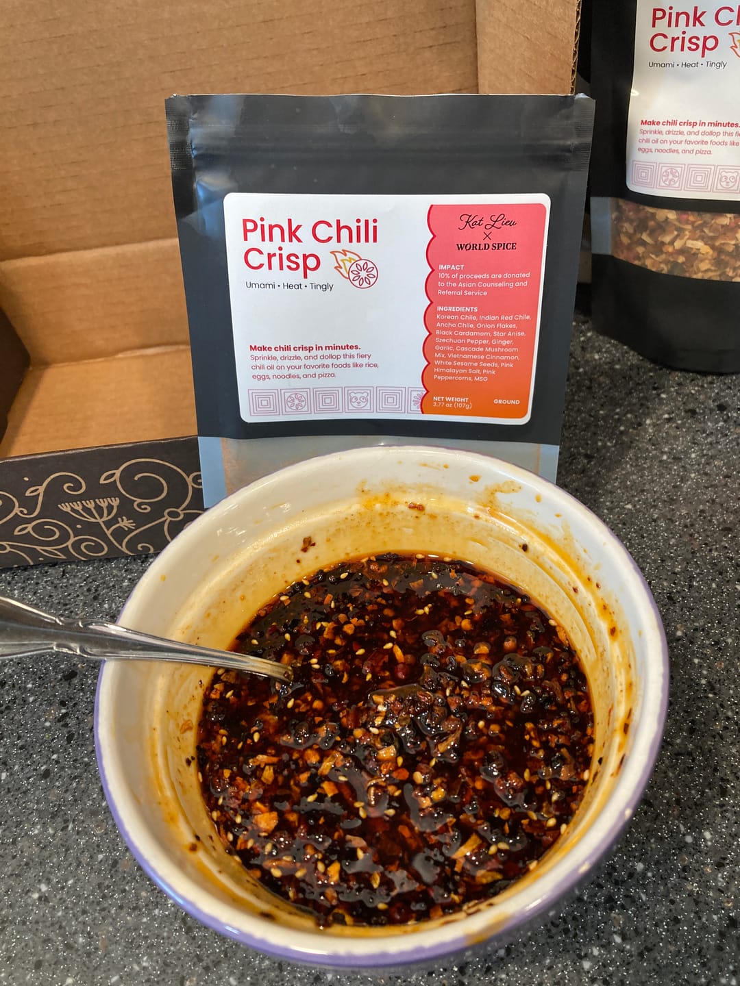 Customer photo review of Pink Chili Crisp