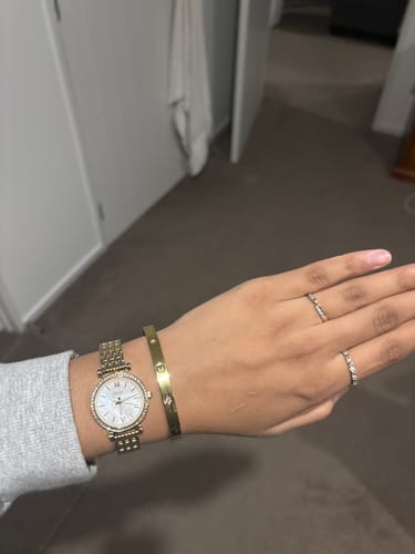 Customer photo review of Cely Bangle — Gold + 4 Diamond
