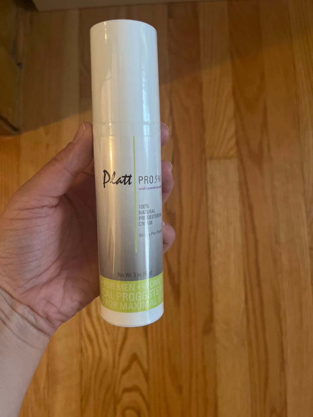 Customer photo review of Platt PRO 5% All Natural & Bio-Identical Progesterone Cream