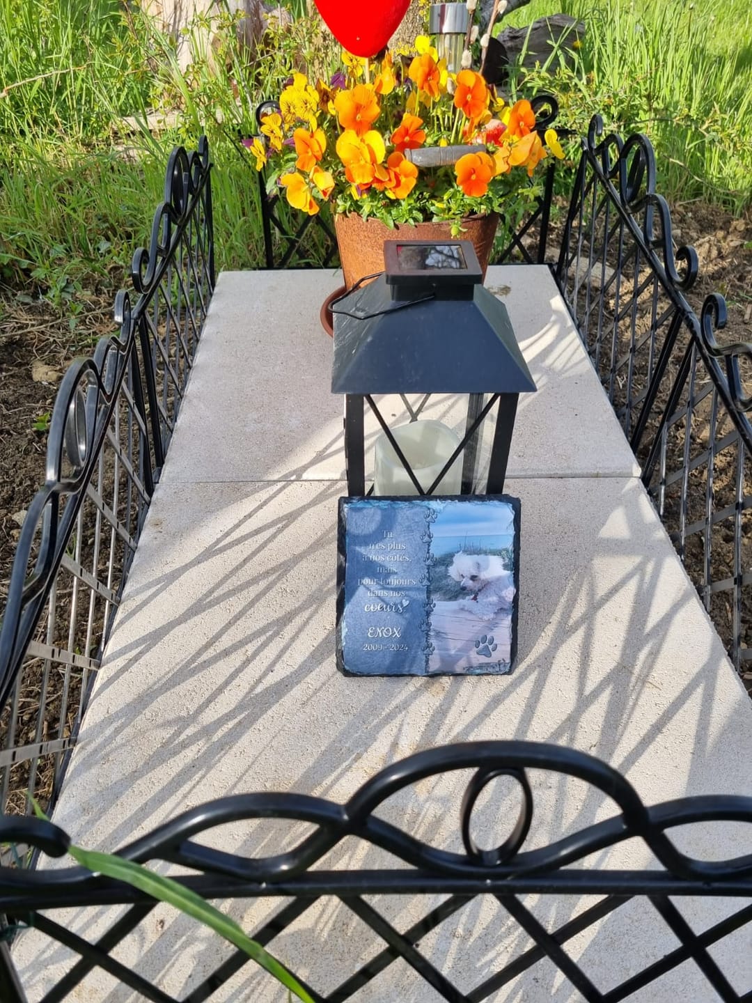 Customer photo review of Toujours dans mon cœur - Plaque d'ardoise personnalisée