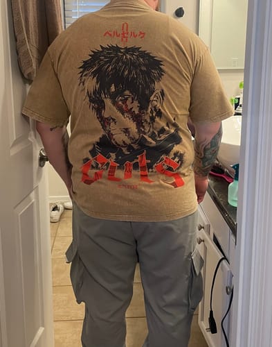 Customer photo review of THE STRUGGLER EMBROIDERED ACID WASH TEE