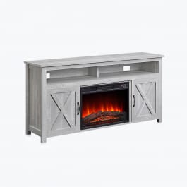 Customer photo review of Corin 58" Barn Door Farmhouse Fireplace TV Stand