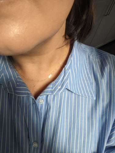 Customer photo review of Sideways Single Initial Letter Necklace