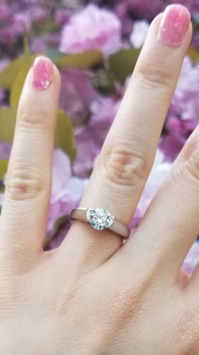Customer photo review of Solitaire 0.8ct Bezel CZ Ring in Sterling Silver
