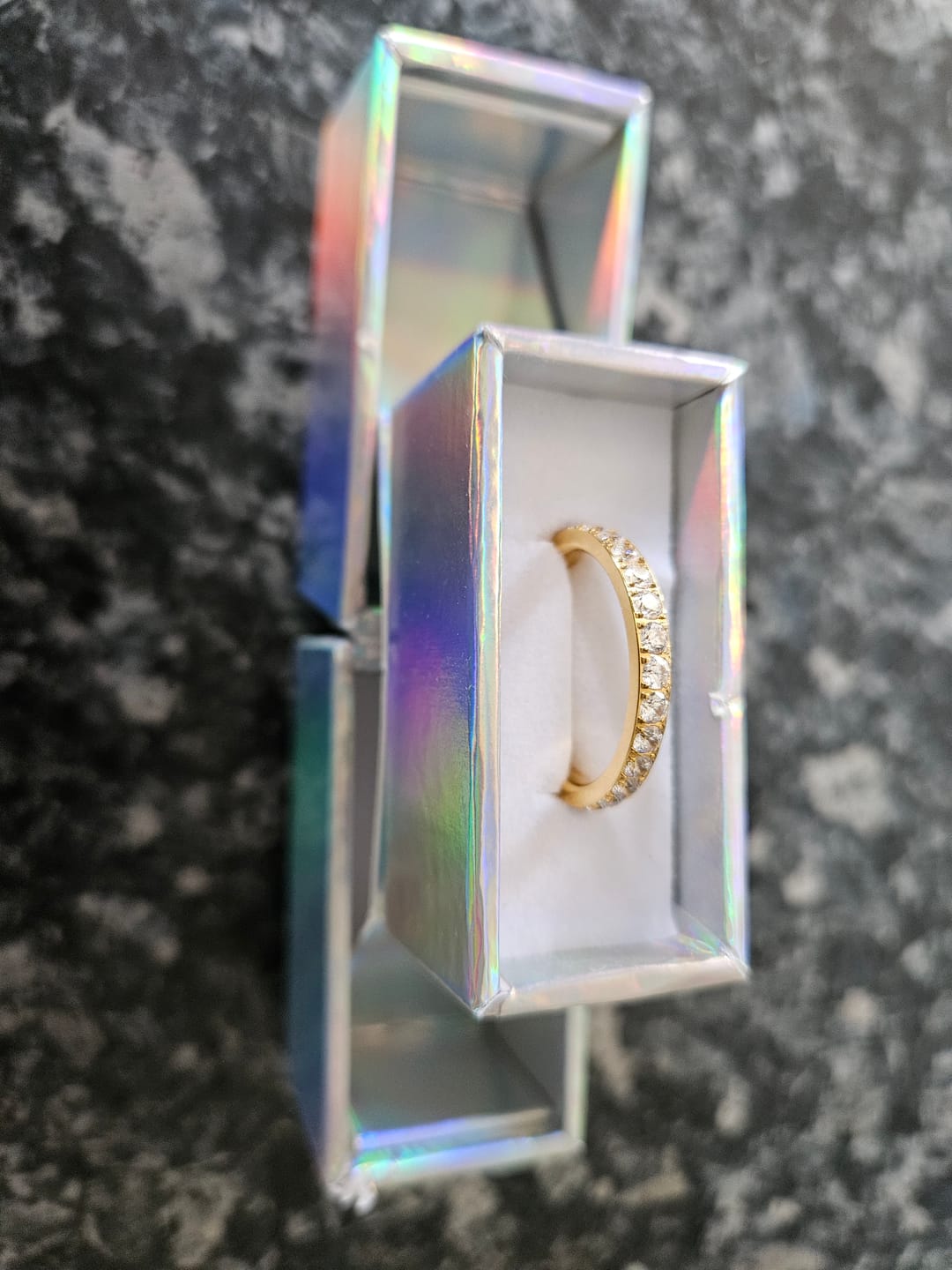 Customer photo review of Gold 3mm Full Glitz Ring