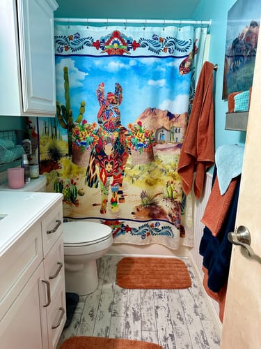Customer photo review of Fringe Shower Curtain - Fernando