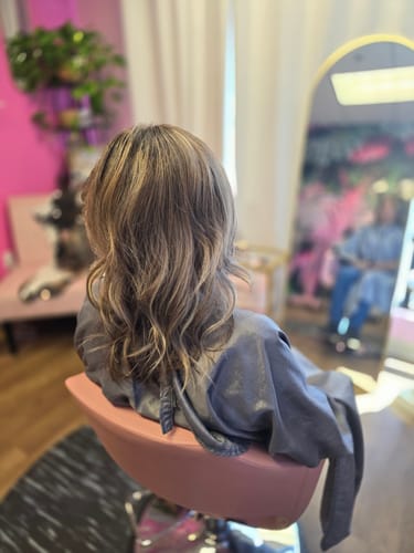 Customer photo review of Sunny Hair Tape Extensions Balayage Brown Highlighted Medium Blonde #3/8/22