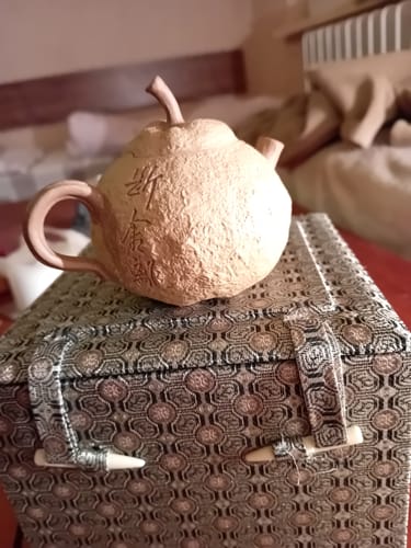 Customer photo review of Pear (断舍离 carving) Yixing teapot  120ML