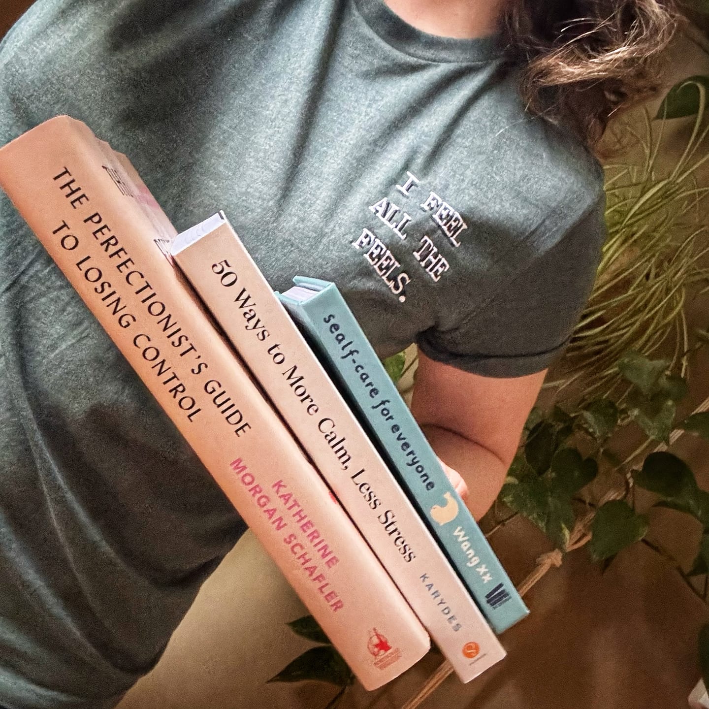 Customer photo review of I Feel All The Feels Embroidered T-Shirt
