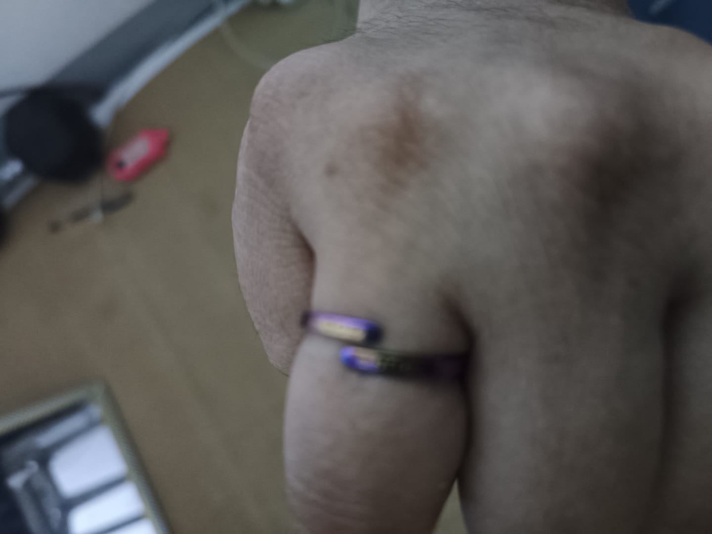 Customer photo review of Colored Trust God Ring  (Adjustable size)