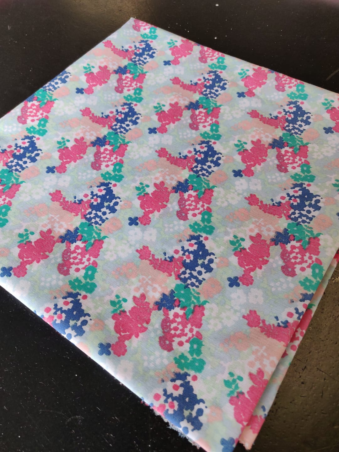 Customer photo review of Fresh Floral on Mint Polycotton Fabric