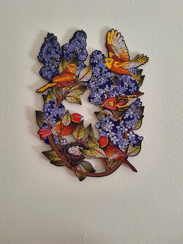 Customer photo review of Songbirds Wood Jigsaw Puzzle