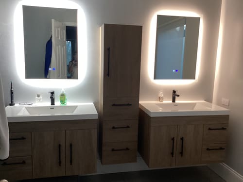 Customer photo review of Belgian Floating Vanity (24"-84")