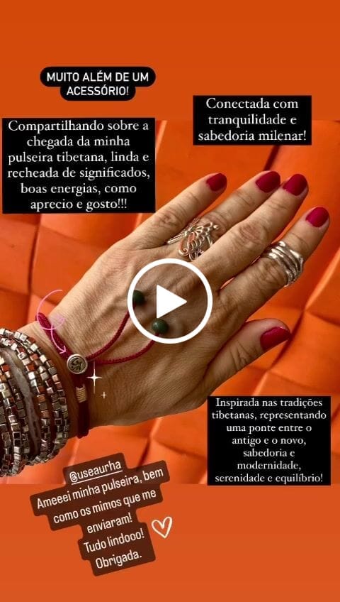Customer video review of Pulseira Tibetana da Proteção