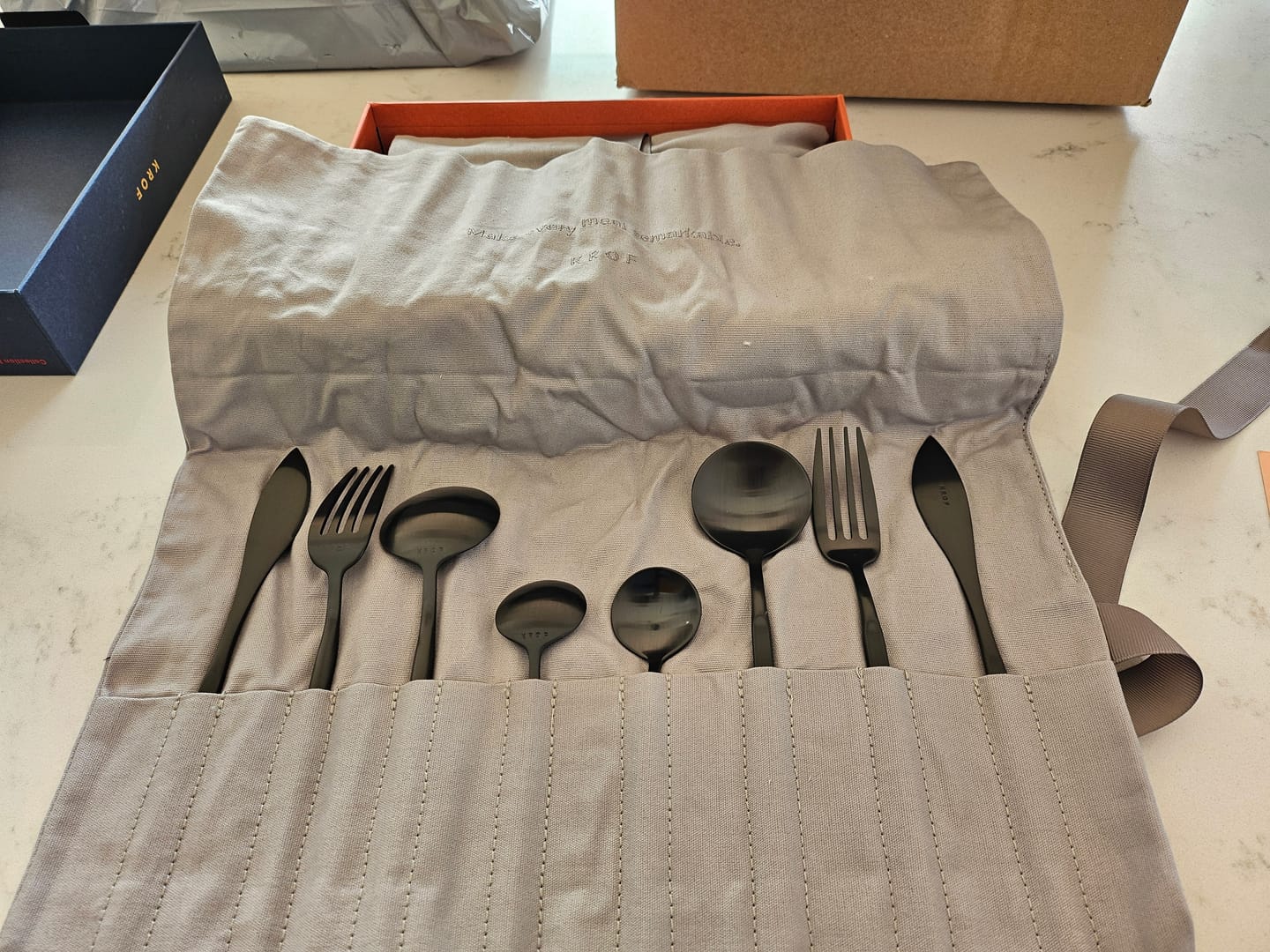Customer photo review of Matte Black — 24pc Cutlery Set
