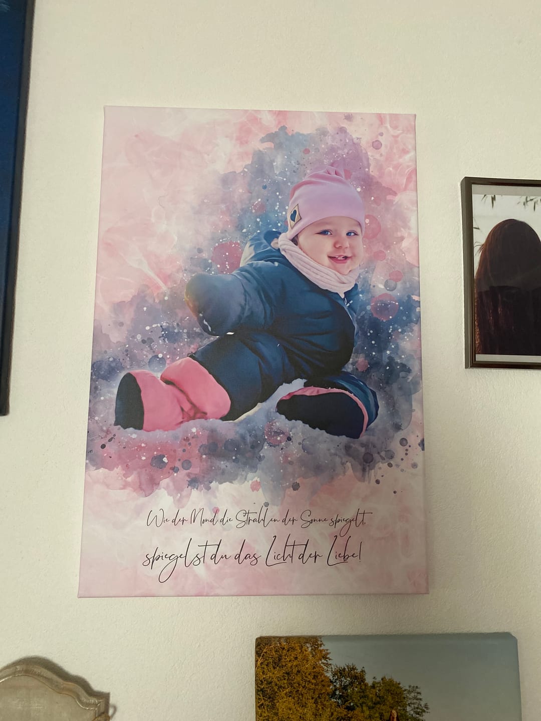 Customer photo review of Baby-Foto als Aquarell | Taufgeschenk zur Geburt