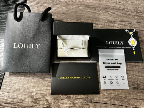 Customer photo review of Louily Stunning Cushion Cut Women's Wedding Band In Sterling Silver