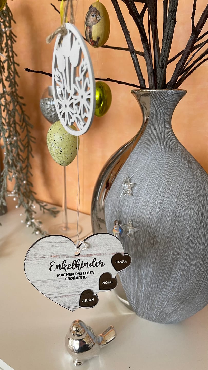 Customer photo review of Meine Enkelkinder - Großeltern-Herzen Ornament