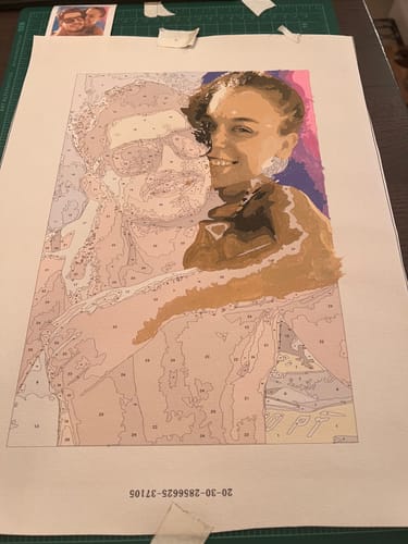 Customer photo review of Painted Memory - Custom Painting By Numbers Kit