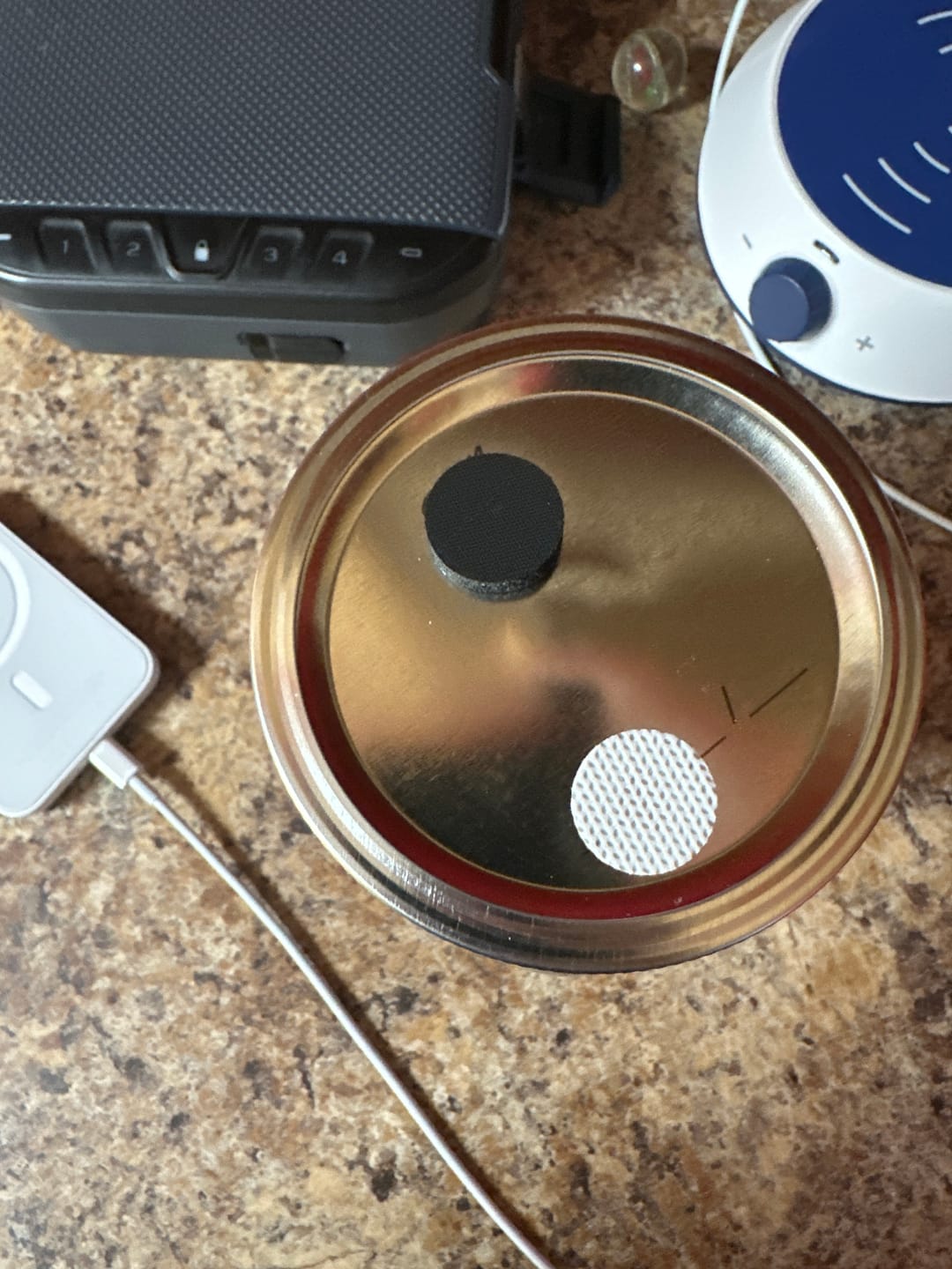 Customer photo review of Adherable Lid Filters For Plant & Mushroom Tissue Culture
