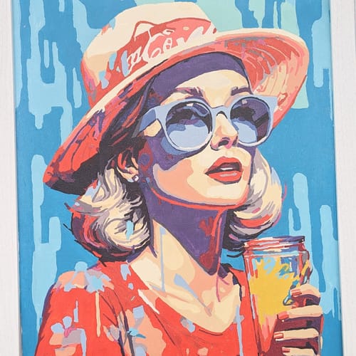 Customer photo review of Pop Art Girl in Shades IV (Paint by Numbers)