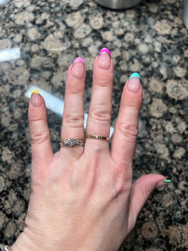 Customer photo review of VINTAGE 14K YELLOW GOLD BLOSSOM BAND RING 6.25