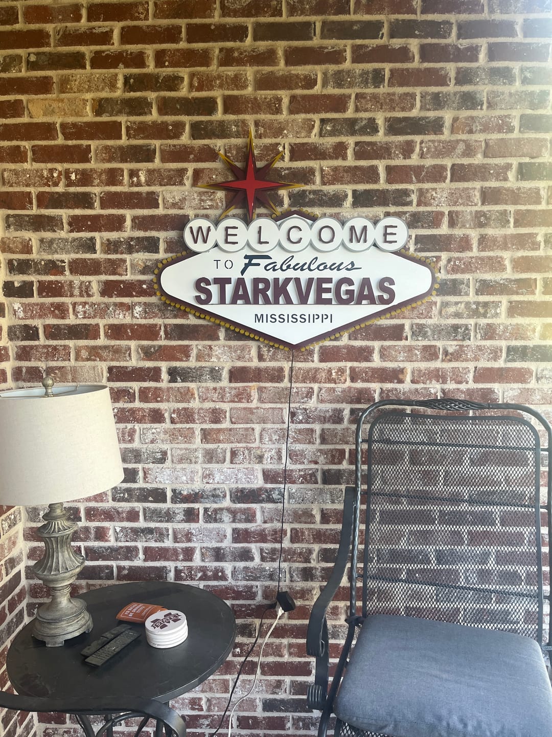 Customer photo review of Welcome to STARKVEGAS, Mississippi State 3D Vintage Metal Wall Art