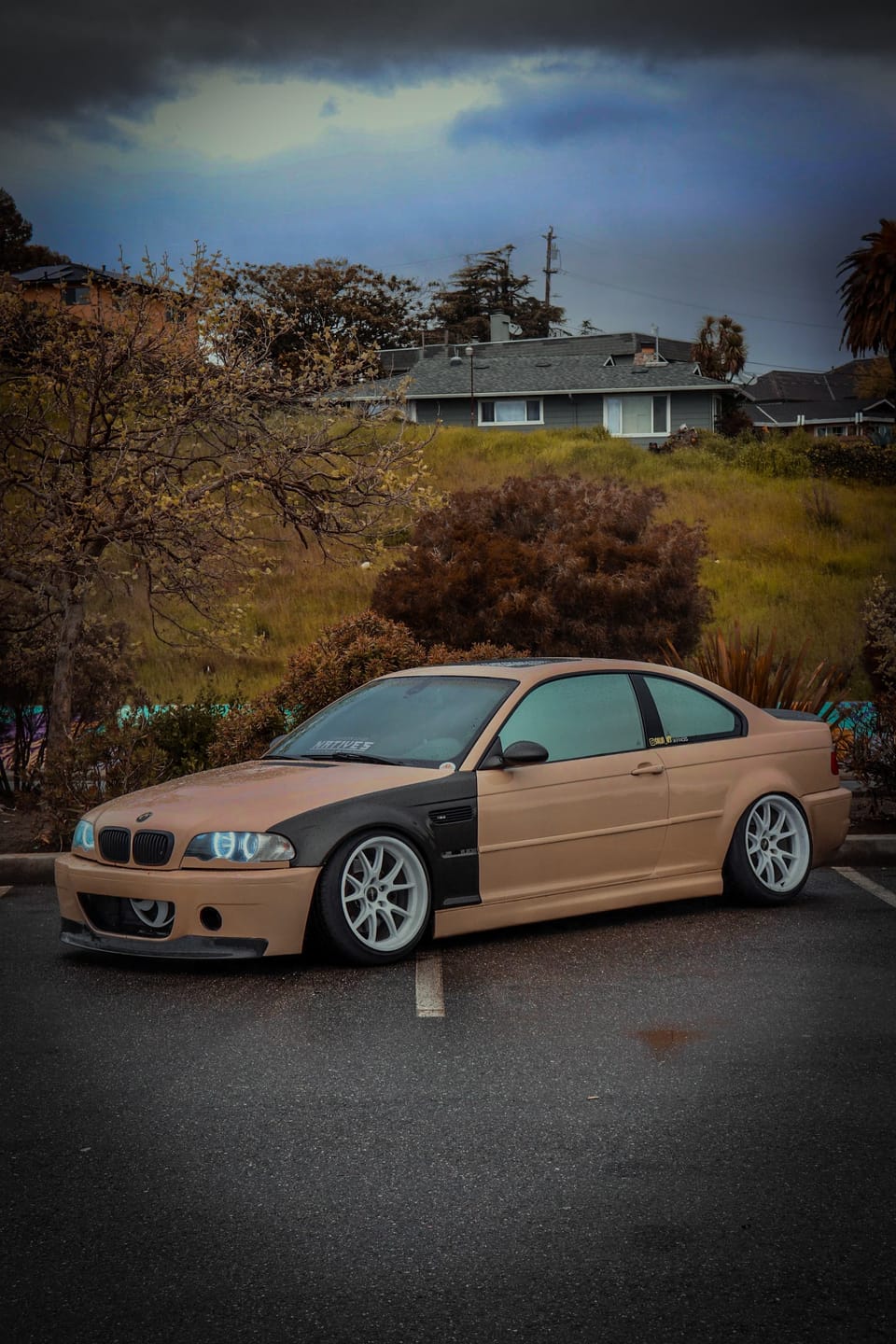 Customer photo review of High Glossy Concord Buff Vinyl Wrap