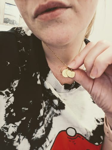 Customer photo review of AC Initial Charm Necklace