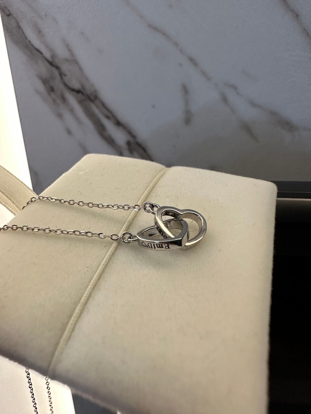 Customer photo review of Engraved Necklace with Eternal Rose Box
