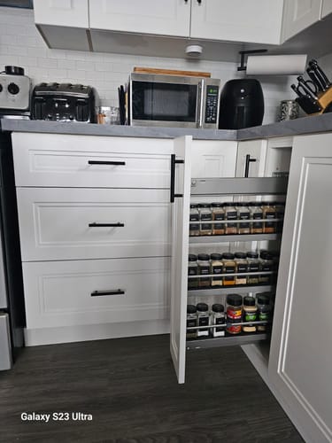 Customer photo review of Spice Rack 4 1/4" - For 6" Base Cabinet and Up