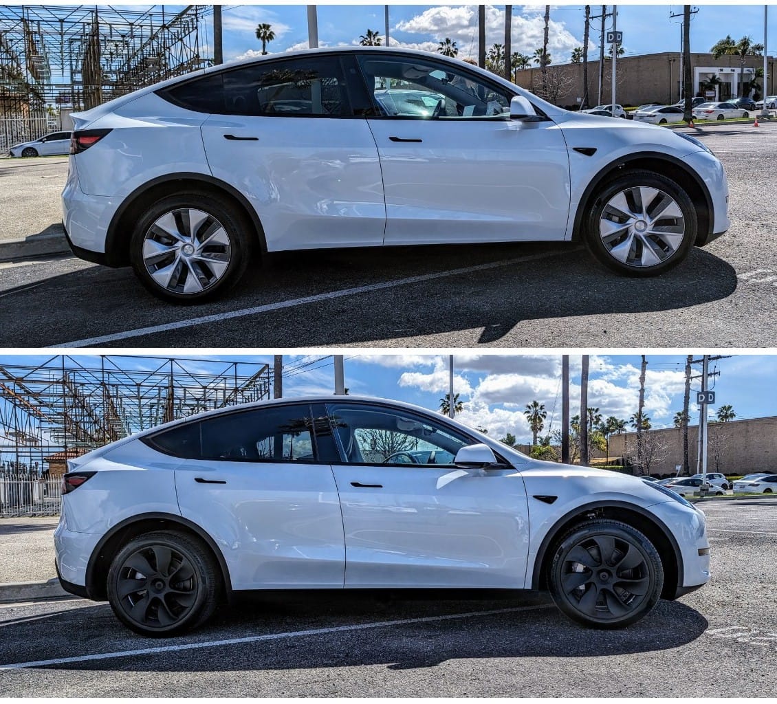 Customer photo review of TESPLUS 19'' Induction Style Wheel Cover for Model Y