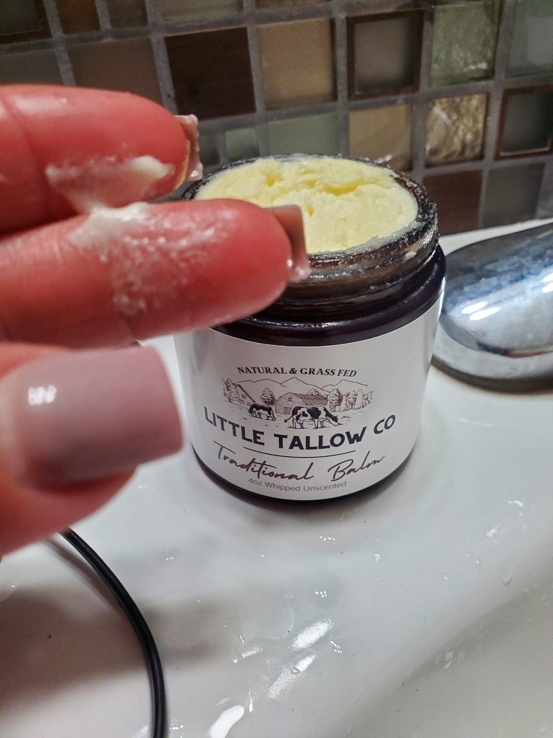 Customer photo review of Traditional Whipped Tallow Balm - 4oz Glass Jar