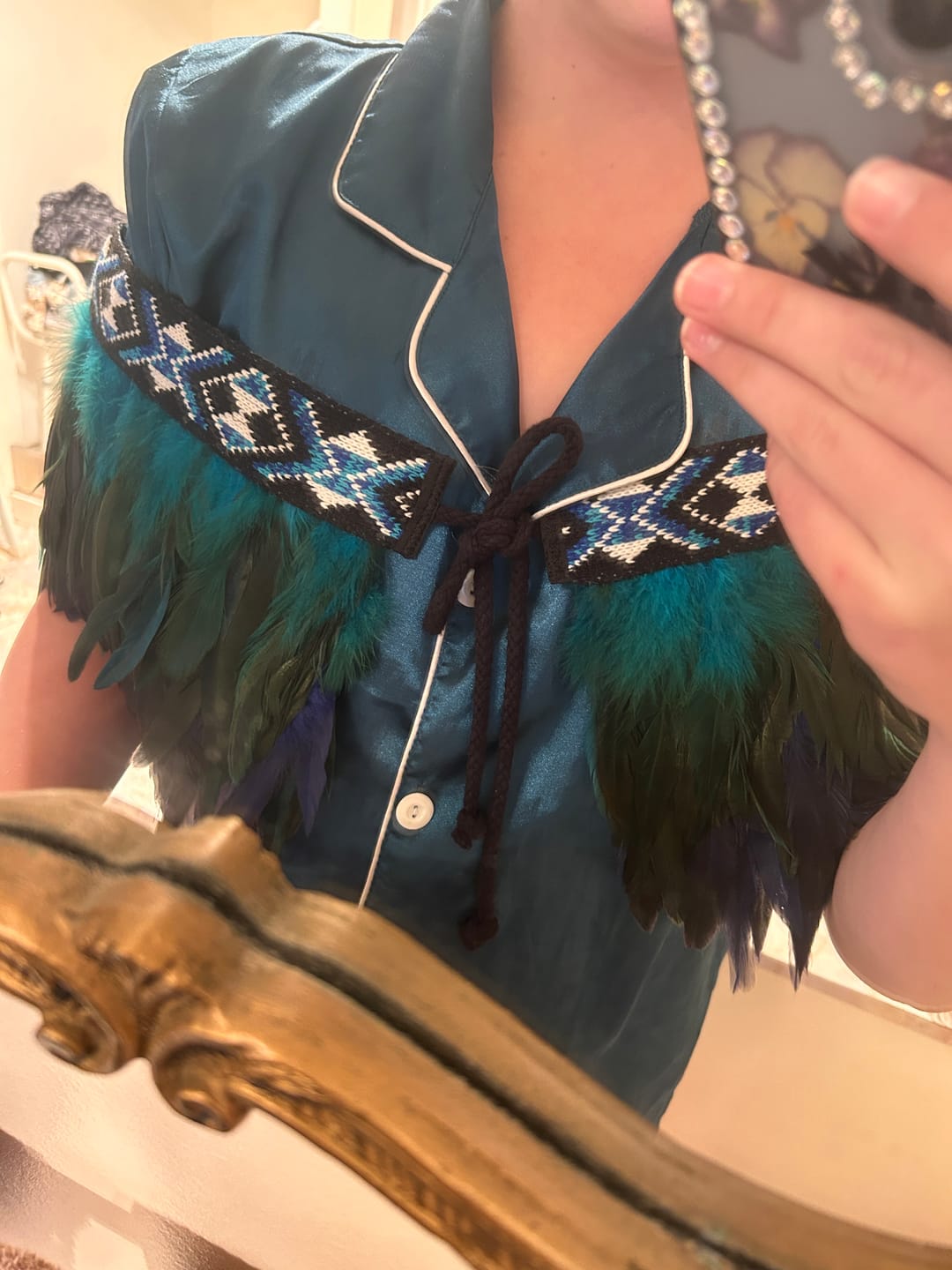 Customer photo review of Paua Blue Ceremonial Short Korowai