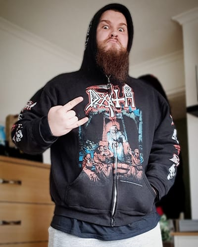 Customer photo review of Death - Scream Bloody Gore - Deluxe Zipper Hoodie