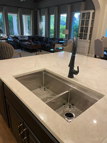 Customer photo review of 34" Workstation Sink - Double Bowl - Large Bowl Left (5LD34L)