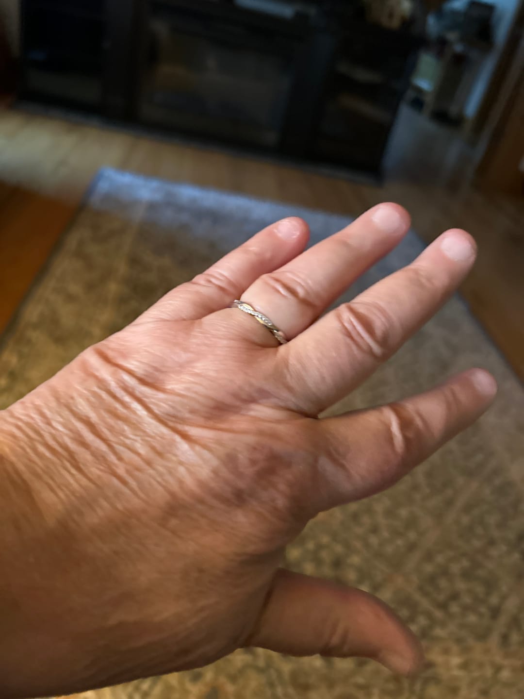 Customer photo review of Twisted Vine Moissanite Half Eternity Wedding Band Stackable Ring