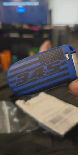 Customer photo review of 345 American Flag Key Fob Shell