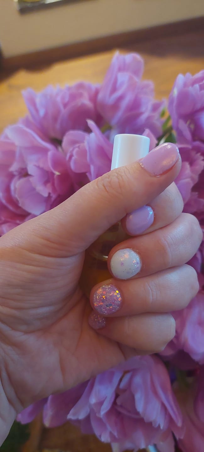 Customer photo review of Crystal White Dipping Powder