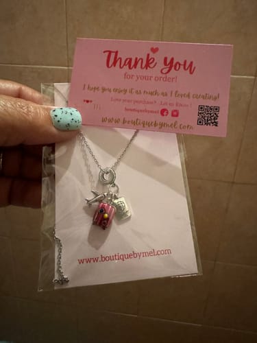 Customer photo review of Have a Great Trip Necklace