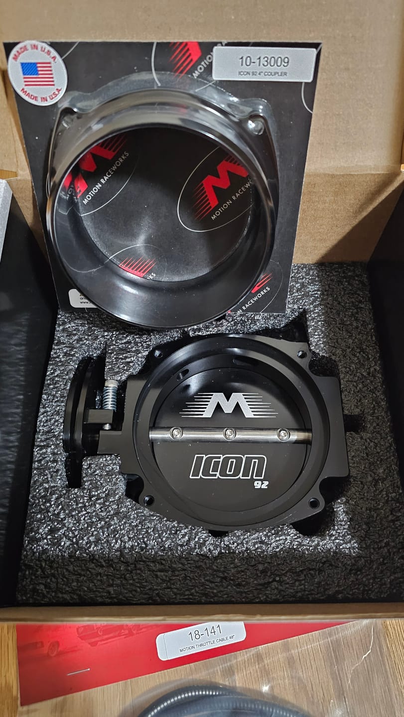 Customer photo review of ICON 92/95mm Cable Drive Throttle Body (Black) w/ Interchangeable Connection