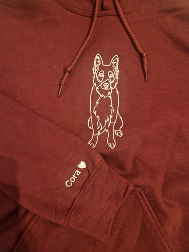 Customer photo review of Extra: Gestickter Text auf einem Ärmel