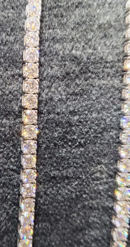 Customer photo review of 3MM Moissanite Tennis Chain/Bracelet Bundle 14K Gold