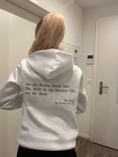 Customer photo review of Wertvoll Du™ Kapuzenpullover