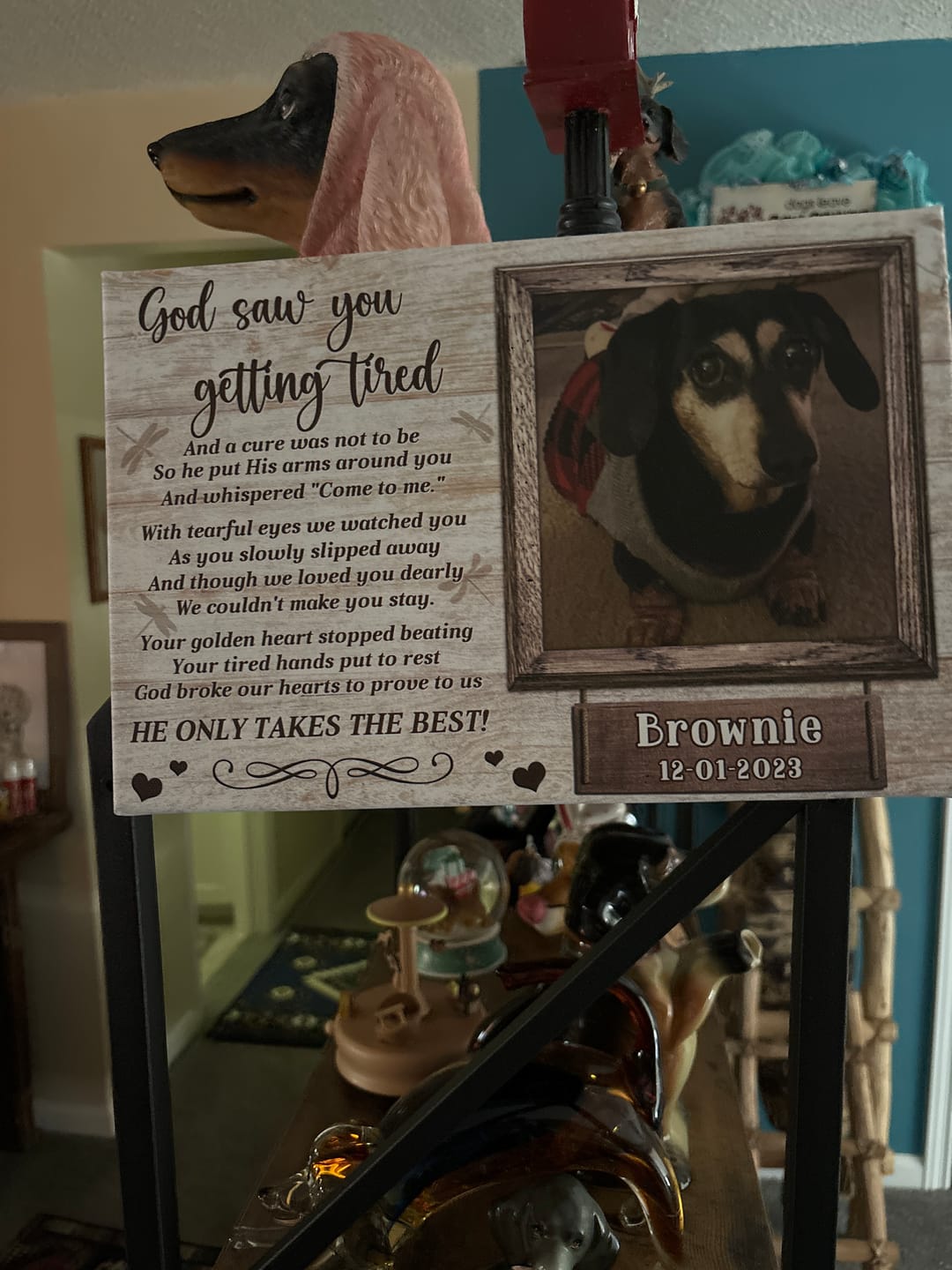 Customer photo review of Personalized Canvas Prints, Custom Photo, Remembrance Gifts, Sympathy Gifts, Pet Gifts, Memorial Gifts, God Saw You Getting Tired Dem Canvas